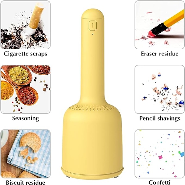 Mini skrivebordsstøvsuger USB-opladning, design med to sugefunktioner