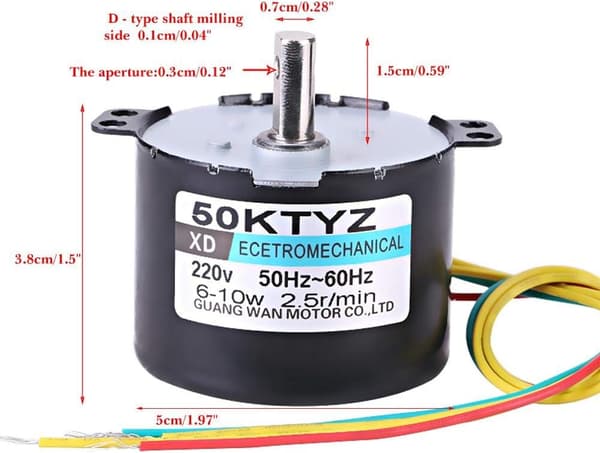 Elektrisk motor CW/CCW permanentmagnet synkronmotor AC 220V