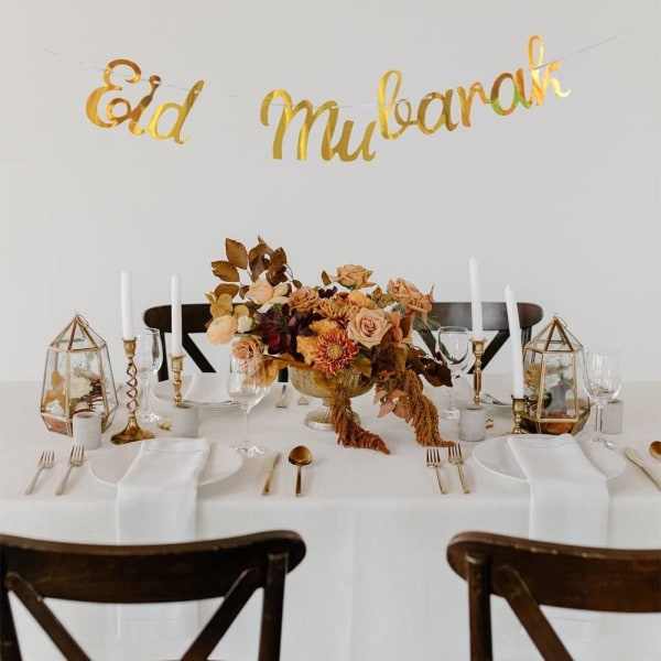 Eid Mubarak -kirjainbanneri, koriste DIY-muslimi Ramadan-juhliin