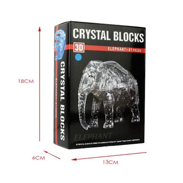Krystalpuslespil 3D Elefant