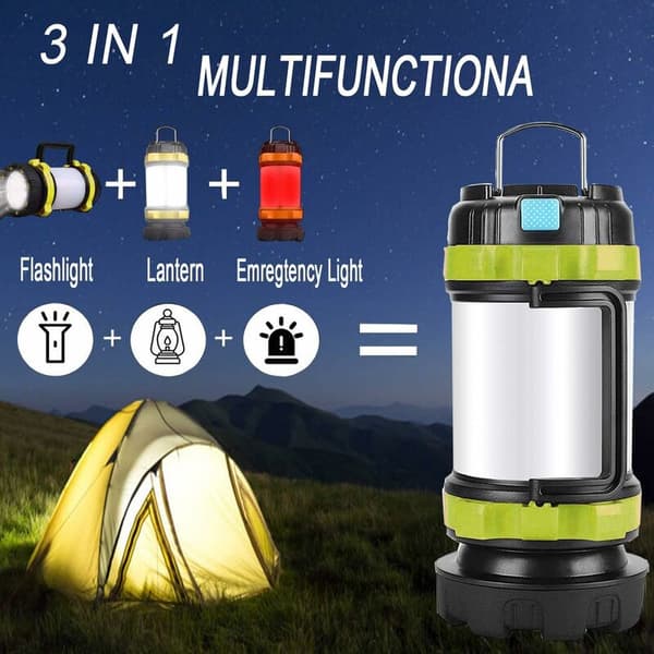Campinglanterne, USB-oppladbar LED-campinglys, dimbar IP65