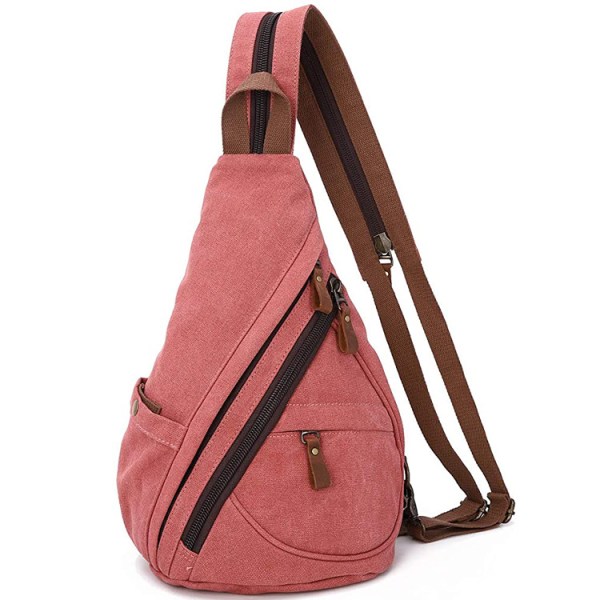 Canvas Sling Bag - Liten Crossbody Ryggsäck Shoulder Casual Daypack Ryggsäck för