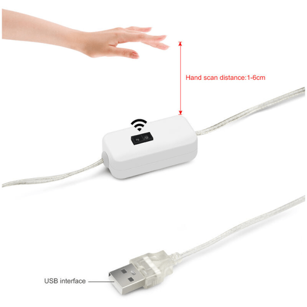 5V USB-striplys, 2835LED-striplys med 2m vandtæt håndscanning Smart Induction Infrarød lysstrimmel