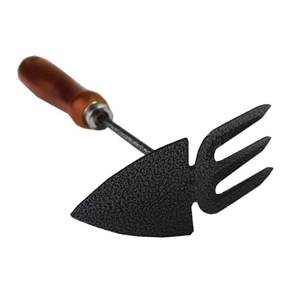 2-haarainen kaksoiskuokka maan kuohkeuttamiseen, 6 cm työleveys, terävä muoto, ergonominen kahva, 25 cm korroosionesto