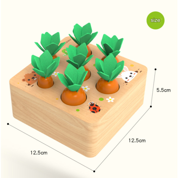 Gulerodshøst spil trælegetøj til 12 18 måneder baby drenge og piger