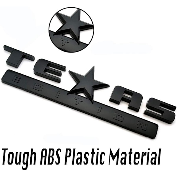 2 stk. Helt sort 3D Texas Edition-emblem, der er kompatibel med Chevy S