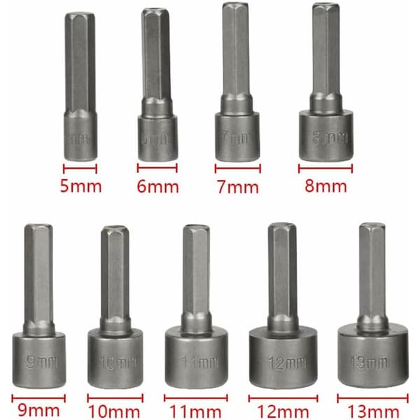 9-delt socketnøkkelsett socketsett dypt sekskant socketsett socketsett og bitsett socket adapter for skralle socket driver deler