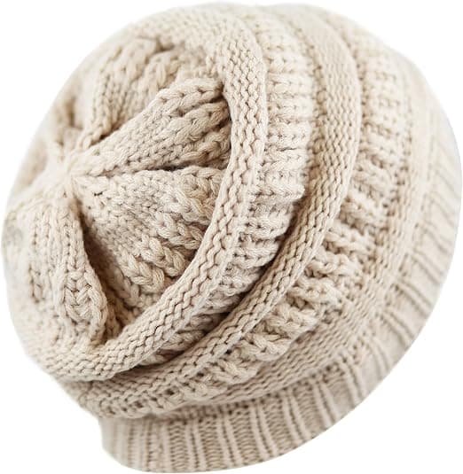 Mjuk stretchkabel stickad varm chunky mössa Skully vinterhatt