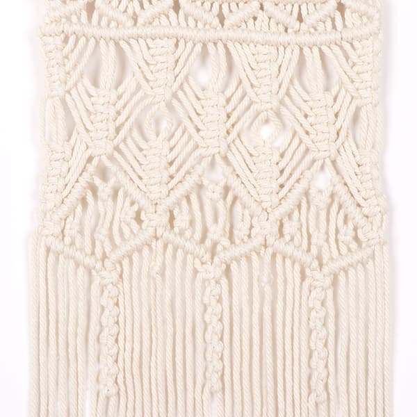 Set med 2 handvävda fransväggbonader - Bomullsdekor för väggar, Beige