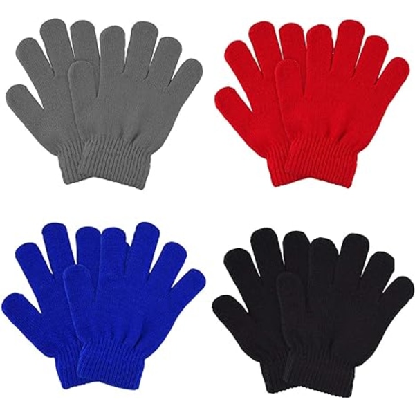 4 par Vinter barnhandskar Barn stickade handskar Varm Stretchy Stickade