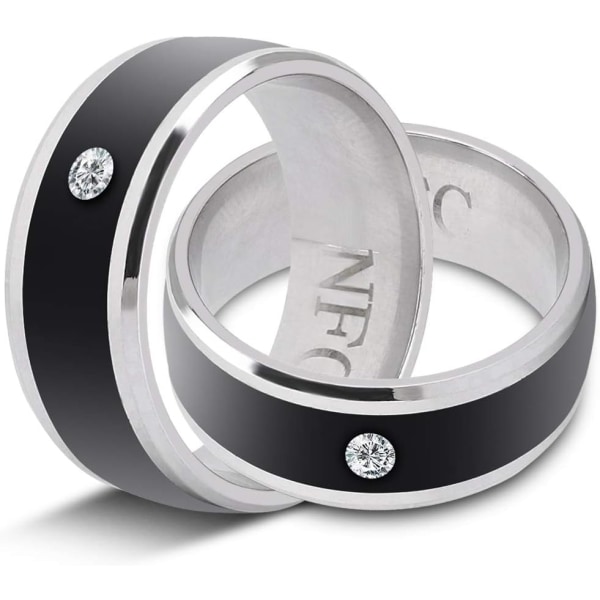 2 stk Enkel å bruke NFC Smart Ring, Metallmateriale Universal Smart Ring, for mobil