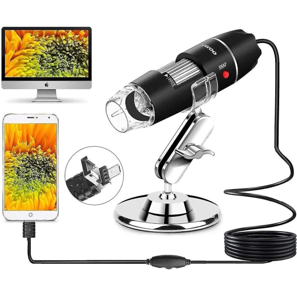 Usb-mikroskooppi 8 Led Usb 2.0 Digitaalinen mikroskooppi, 40-1000x suurennos