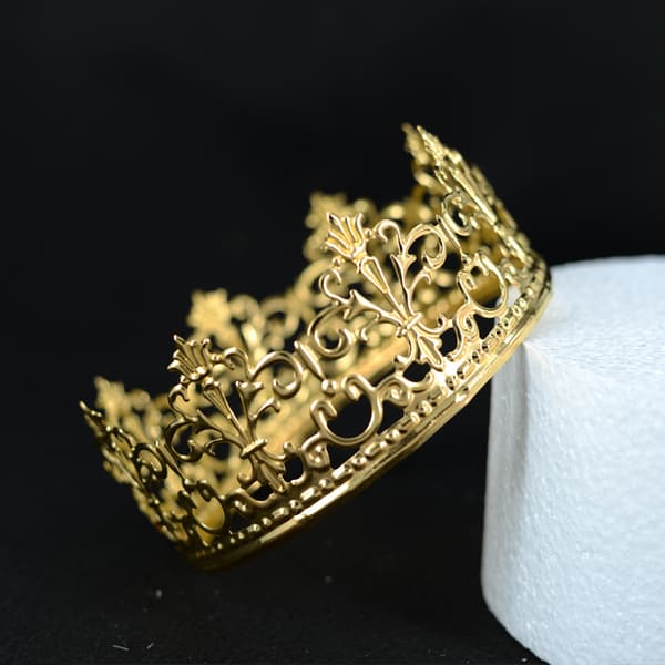 2 stk Kronekake Topper Mini Tiara Bursdagskake Topper gull Krystall