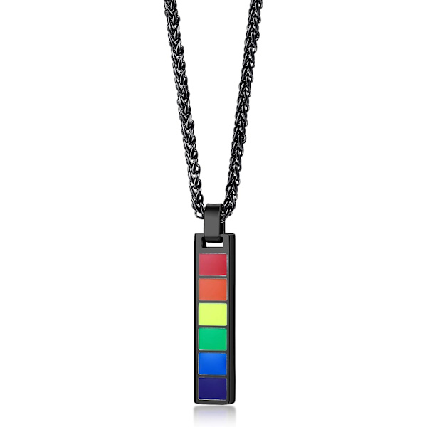 Kvinners Halskjeder, Kvinner, Pride Rainbow Halskjeder, Regnbue Rektangel Anheng