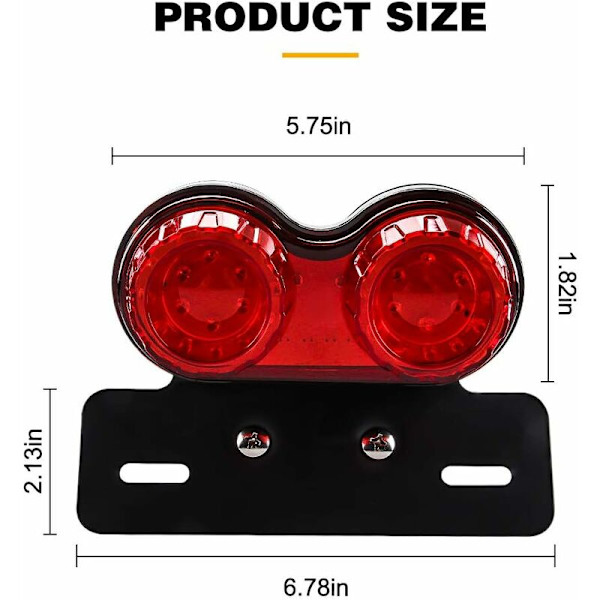 LED Motorcykel Baglygte Integreret Bremslys Blinklys Driv