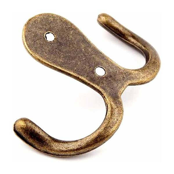 10 st Vintage krok, Metallkrok Retro Dubbel Väggkrok, Zink A