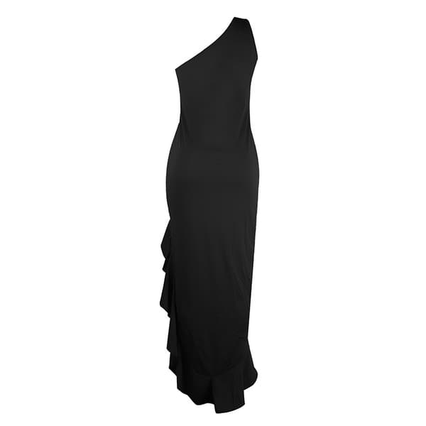Kvinners One Shoulder Ruffled Split Mermaid Aftenkjole Cocktail