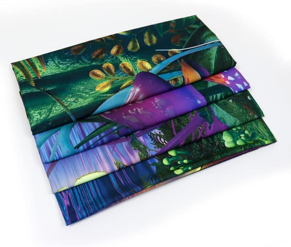 Blacklight Fantasy Forest Tapet Trippy Svampe Gobelin