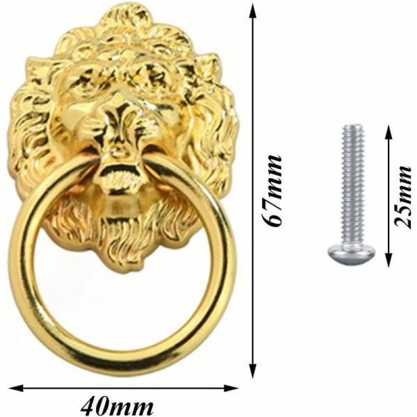 Lejonlåda drar 8 delar antika skåpknoppar Lejonhuvudlåda