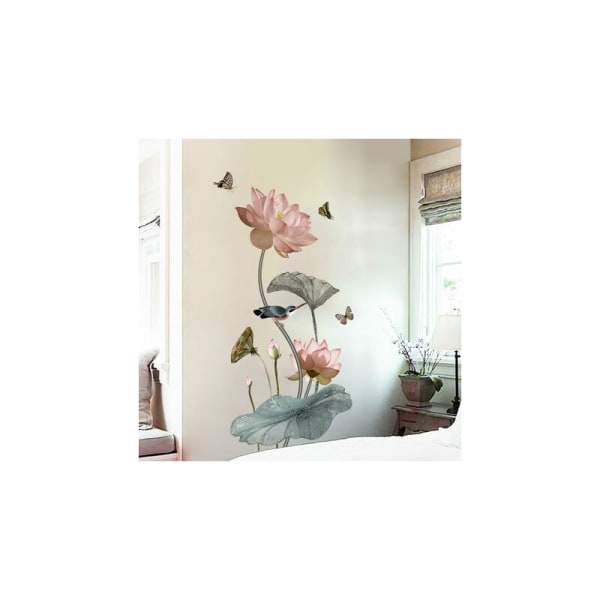 Lotus självhäftande sovrum vardagsrum varm tapet sovrum väggdekaler dekoration dekaler 60*90cm