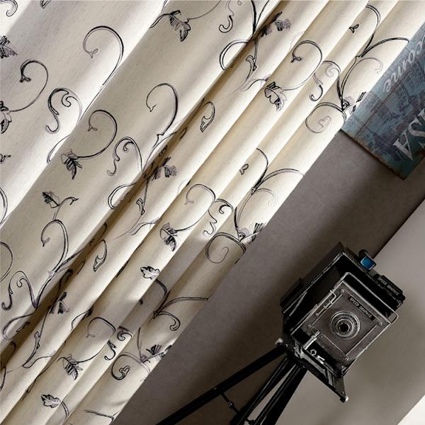 Ultra Sleep Vines Broderade Gardiner 84 tum Långa, Fönstergardinpaneler för Vardagsrum & Sovrum, 52 x 84 Tum, Grå