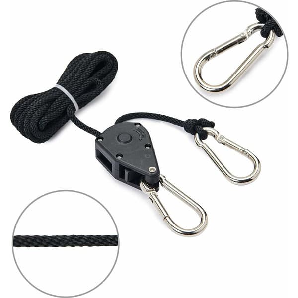 Sangle à Cliquet Corde 1/8 pouces Rope Ratchet Robuste Réglable， (2pcs)