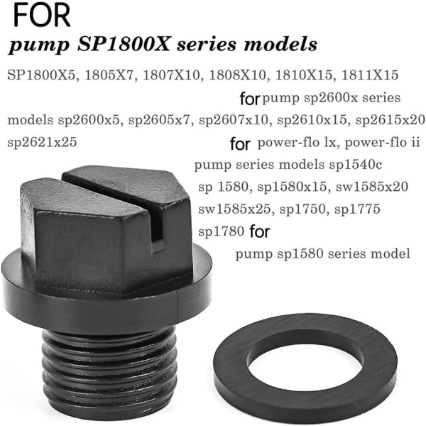 4 stk. afløbspropper med O-ringe pumpeprop til poolfiltre SPX1700FG erstatning