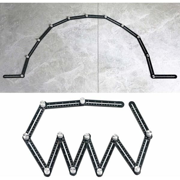 Multivinkelmätare, aluminiumlegering, 12 fällbara linjaler, T