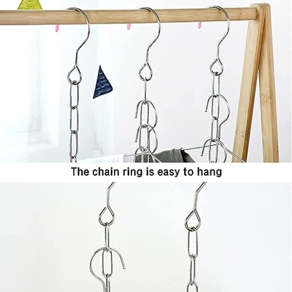 4 stk plassbesparende kleshengere, 50 cm plassbesparende magisk kleshenger multifunksjonell plassbesparende kleshenger magisk kleshenger metall rustfritt stål kleshenger arrangør, for jeans skjørt T-skjorter