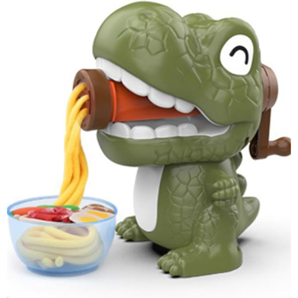 Dinosaurieformad lekdegssats för att göra nudlar Leksak Nudelmaskin Leksak Cartoon Leksak Färgad lera Kökskreationer Set för fantasifull lek Hand-öga