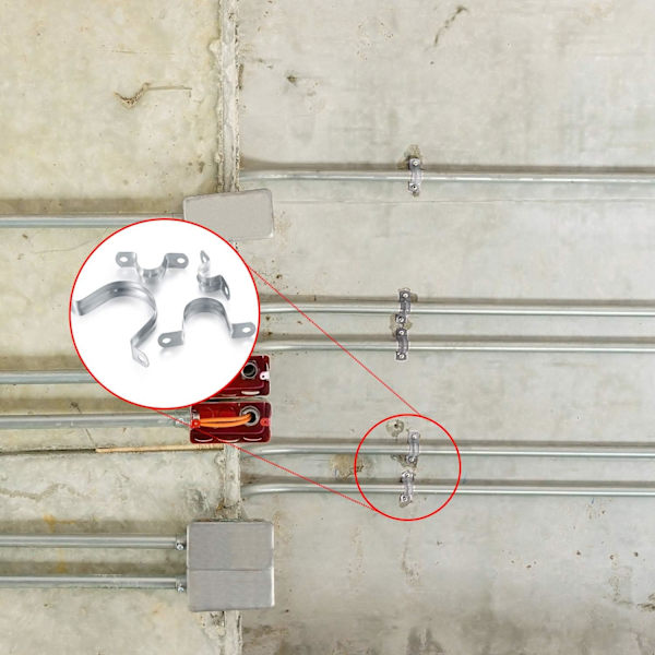 20 stk. rørklemmer i rustfrit stål 304, 16mm/20mm/32mm/50mm U-T
