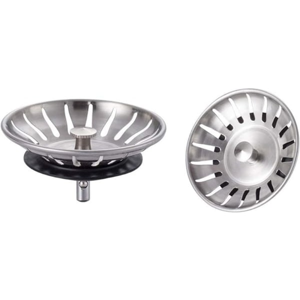 2 Pack Stainless Steel Kitchen Sink Stopper - Universal Sink Strainer (Dia