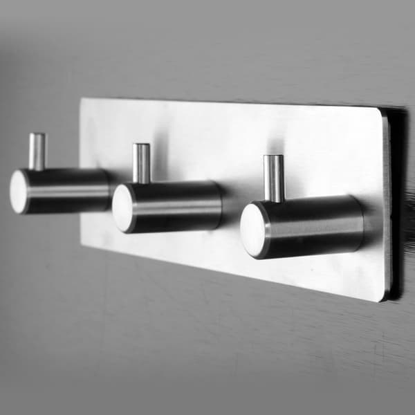 2-pack 3-krokar vattentäta rostfria självhäftande krokar för