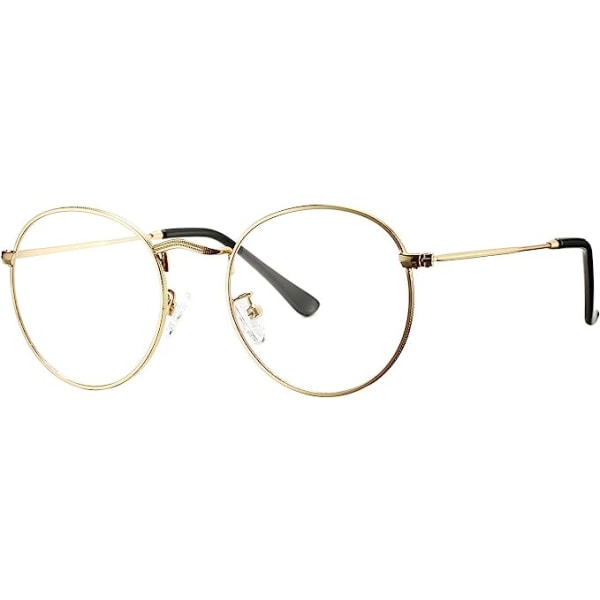 Klassisk rund metall genomskinlig glasögonbåge Unisex Circle Eyegla