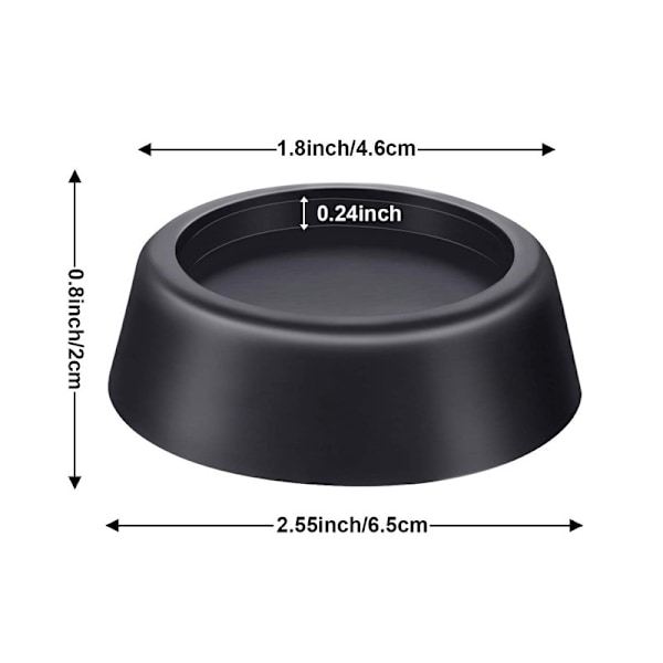 Sæt med 4 Anti-Vibrations Puder til Vaskemaskine og Opvaskemaskine / Reducer Støj og Vibrationer på Dine Husholdningsapparater, Sort