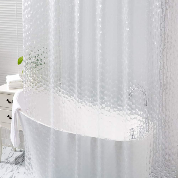 Duschdraperifoder - genomskinlig duschdraperiuppsättning med krok - 72\"x72\"