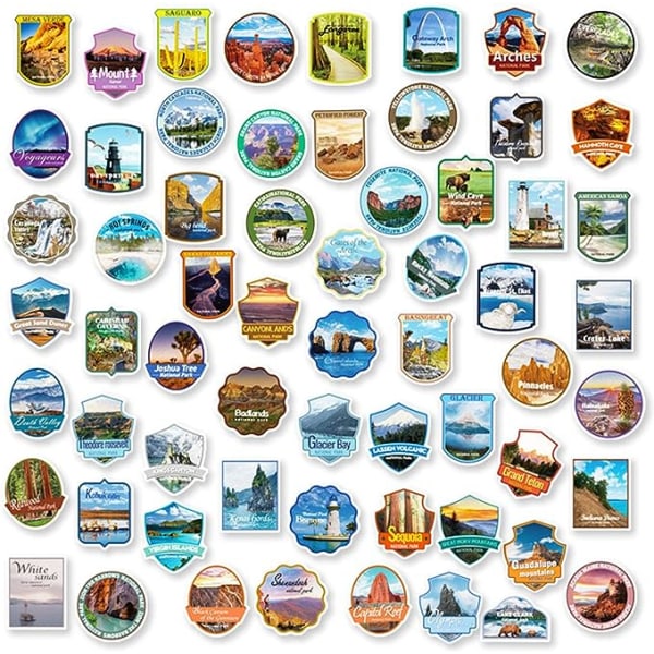 62 st National Park Stickers Outdoor Adventure Nature Vinyl Vattentäta Dekaler f