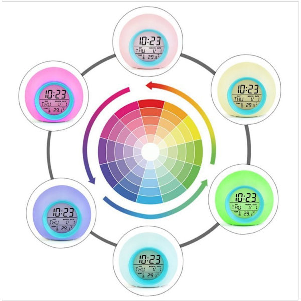 Barnens digitala väckarklocka Kreativ rund evighetskalender