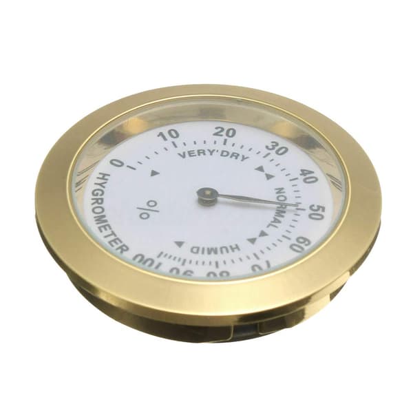Cigar Hygrometer, Analog Hygrometer, Rund Glas Præcisionshygrometer til Cigarkasse, Cigarskab