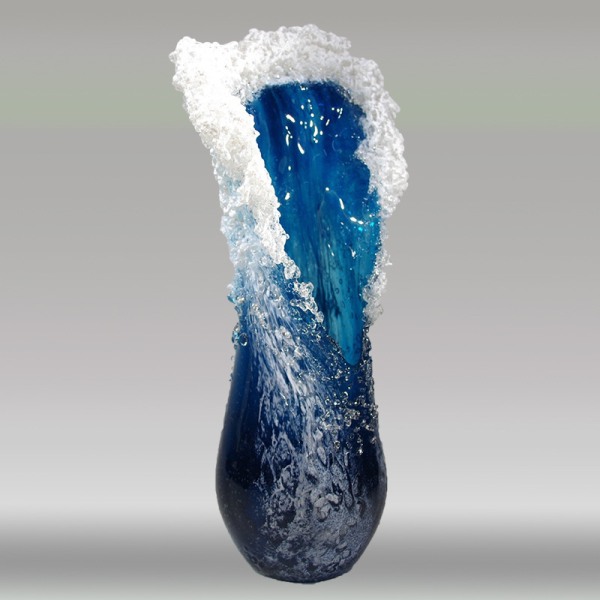 Ocean Wave Vas Heminredning Blommor Ornament Vas blå