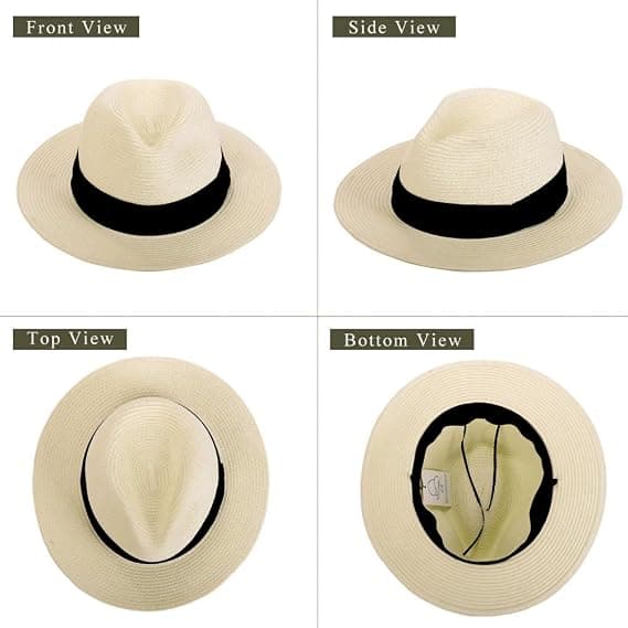 Solhatte til kvinder sommer strand solhat bredskygget fedora cap UP