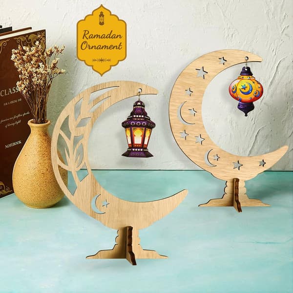 2 st Eid Mubarak dekoration, Eid Mubarak bordsdekoration, Ra