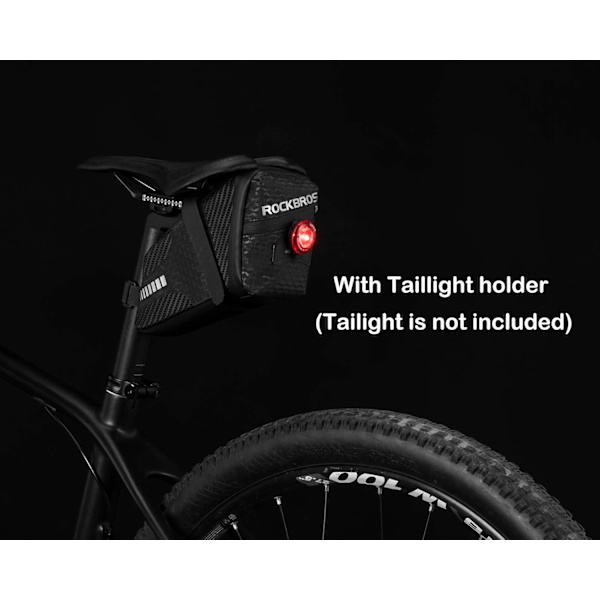 Cykel Sadeltaske MTB Cykling Reflekterende Bagsadeltaske Universal Nem Installation 1L Sort