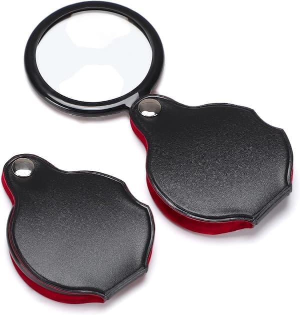 10x forstørrelsesglas, 2 stk. mini lommeforstørrelsesglas foldbart forstørrelsesglas