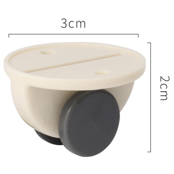 4-pack självhäftande möbelhjul 2x3cm små möbelhjul vit