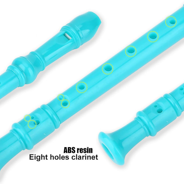 Høj Pitch Sopran Recorder Fløjte 8 Huller ABS Instrument til Børn Grøn