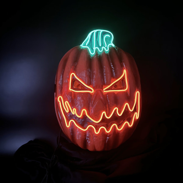 Halloween Påskfest Bal Pumpahuvud Läskig LED Mask