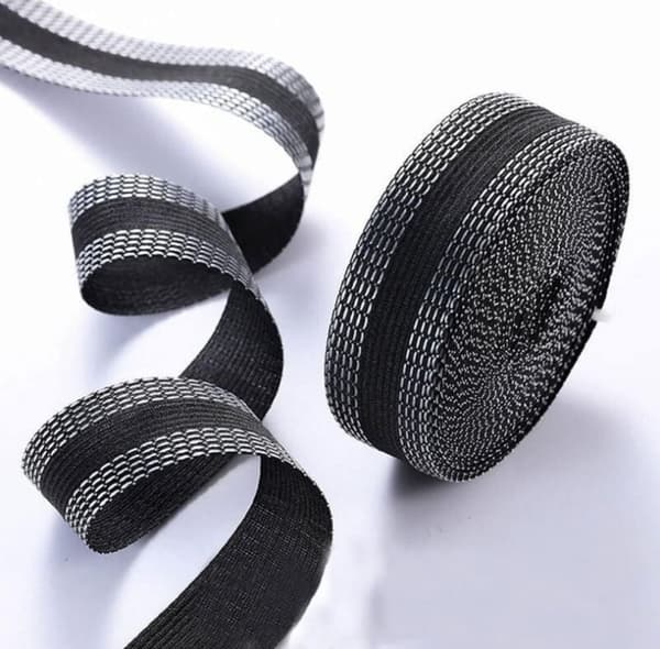 st, Stryktejp Fållband Stryktejp för Gardin - Kantband, 2,5 cm × 5 M, Svart, Polyester