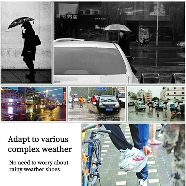 Vandafvisende Skocover, 1 Par Vandafvisende Regn Skocover, Vandafvisende Oversko, Sorte Anti-Slip Skocover