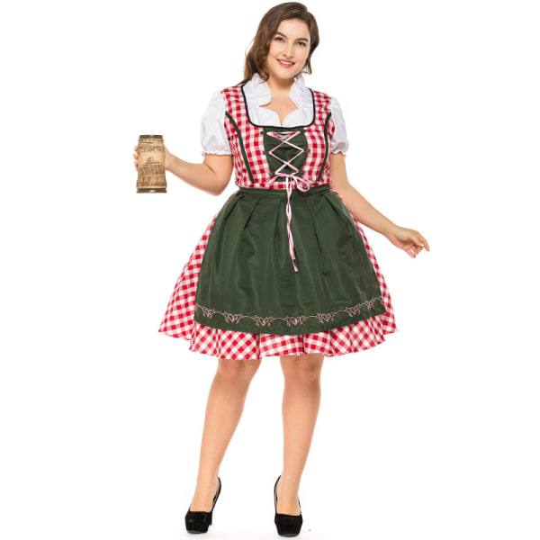 Oktoberfestin oluttyttöasut - Saksan Baijerin perinteiset naisten Oktoberfest Dirndl -mekko xl